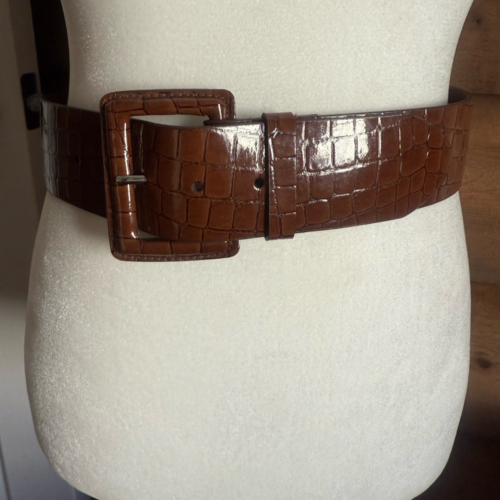 Banana Republic Croc Embossed Wide Belt